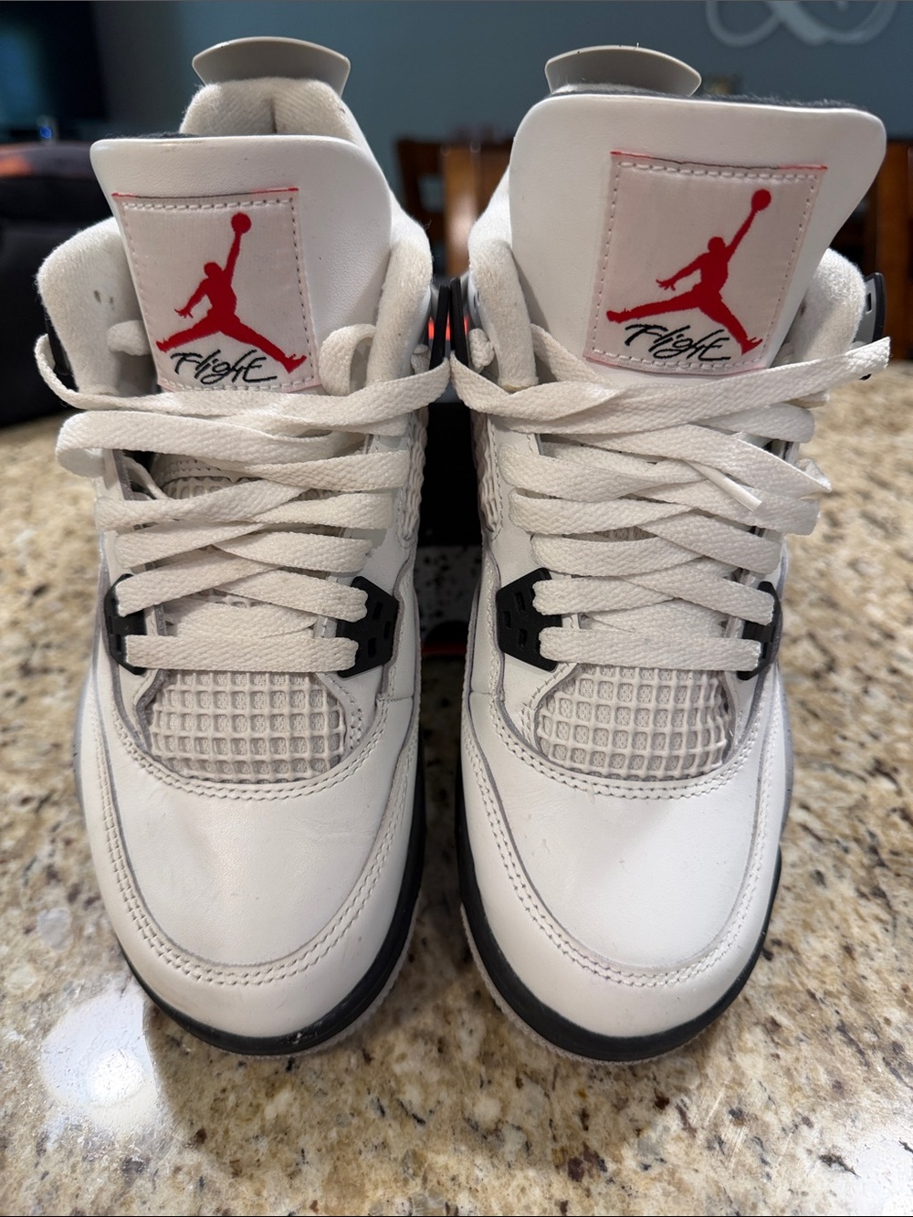 Jordan White/Red/Black Retro Basketball Sneakers  Retro 4 OG